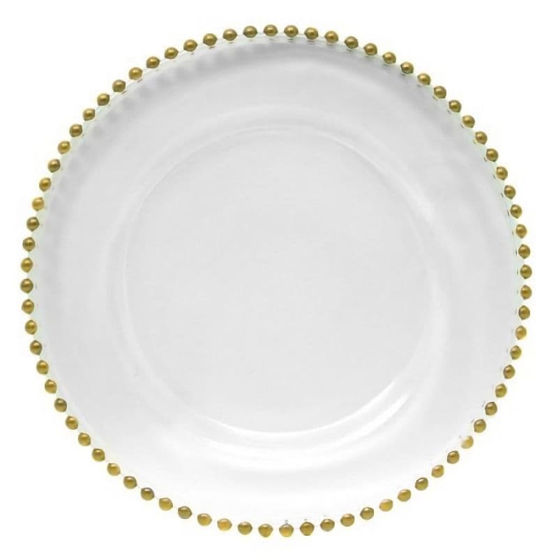 Beaded Glass Charger rental for weddings and events in San Diego, California
