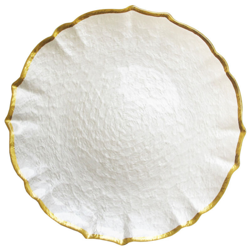 Pearl Glass Charger rental for weddings and events in San Diego, California